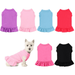 Dog Dresses Dog Shirt Skirt Dog Sleeveless Dress Breathable Pet Shirts with Ruffles Dog - XS