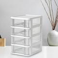 KIHOUT Deals Desk Organizer with Drawers Desktop Storage Box Drawers Organizer Storage Drawers Vanity Organizer for Office Home School Space Saving Clear Plastic Drawers(4-Drawers)