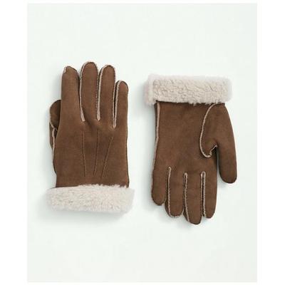 Brooks Brothers Men's Shearling Sheepskin Gloves | Medium Beige | Size Large