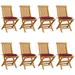 Irfora Patio Chairs with Red Cushions 8 pcs Solid Teak Wood