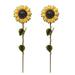 Set Of 2 Metal Sunflower Garden Stake Sunflower Ornament For Patio Lawn Yard Decoration (21 Inches)