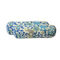 Set Of 2 Indoor/Outdoor Decorative Bolster/Neckroll Pillows - Blue Turquoise Green Gray Bohemian Elephant Menagerie