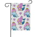 SKYSONIC Mermaids Starfish Double-Sided Printed Garden House Sports Flag - 12x18in Polyester Decorative Flags for Courtyard Garden Flowerpot