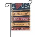 SKYSONIC I Love USA Patriotic Message Double-Sided Printed Garden House Sports Flag-28x40(in)-Polyester Decorative Flags for Courtyard Garden Flowerpot