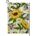 SKYSONIC Sunflowers and Butterflies Double-Sided Printed Garden House Sports Flag 28x40in Polyester Decorative Flags for Courtyard Garden Flowerpot