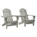 Aibecy Patio Adirondack Chairs with Tea Table Solid Wood Fir Gray