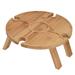 Portable Picnic Table Wooden Outdoor Folding Picnic Table Outdoor Wine Table Picnic Table with Wine Glass Holder for Hiking Camping Outdoor Dinner