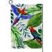 SKYSONIC Garden Flag Tropical Leaves and Birds House Sports Flags 28x40 in Polyester Decorative Flags for Courtyard Garden Flowerpot