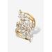Women's 4.25 Cttw. 14K Gold-Plated Sterling Silver Marquise Cubic Zirconia Cluster Ring by PalmBeach Jewelry in Silver (Size 7)