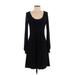 ABS Allen Schwartz Casual Dress - A-Line Scoop Neck Long sleeves: Black Print Dresses - Women's Size Small