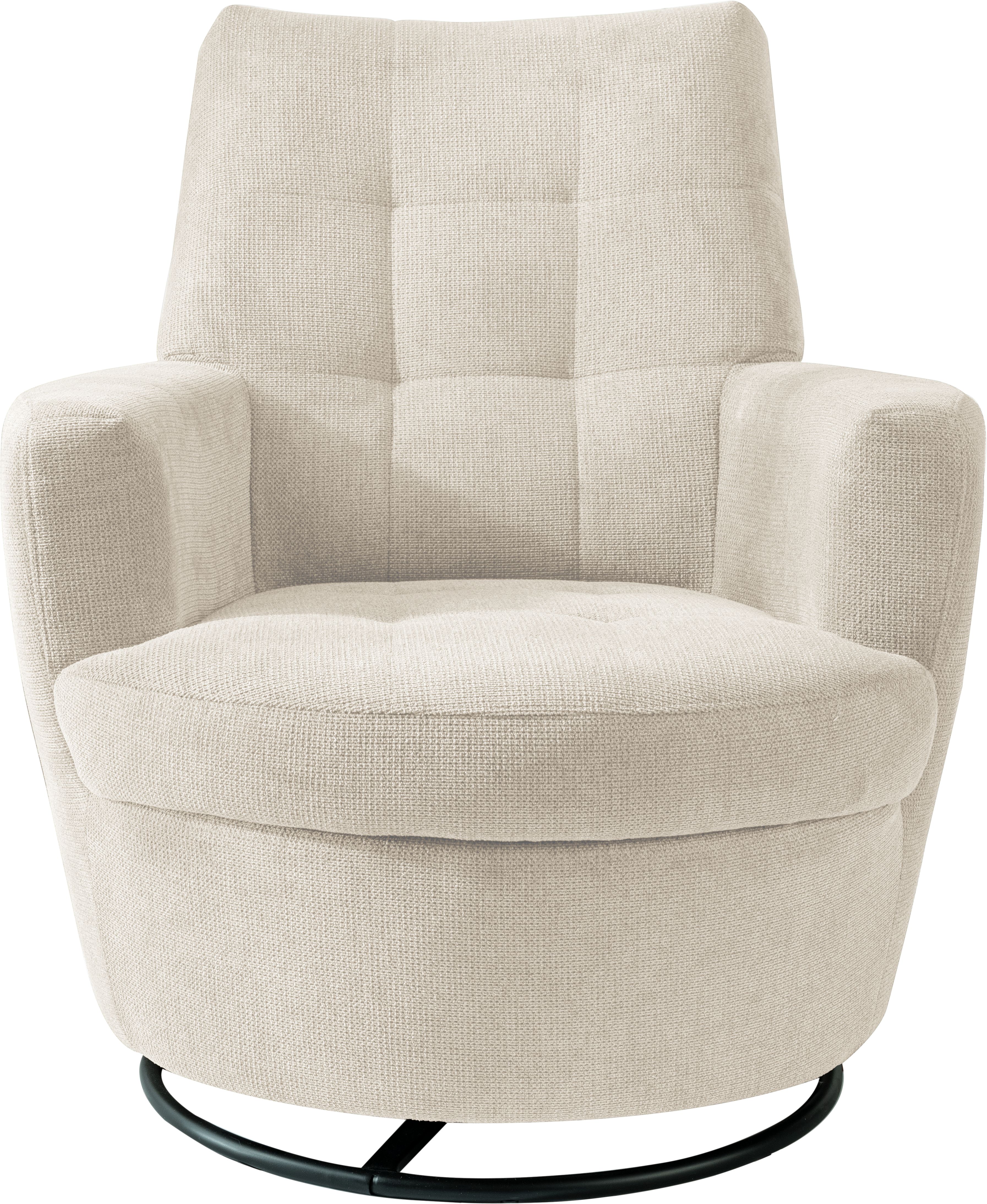 Drehsessel ALINA "Yuri", weiß (weiß xbo 1), B:80cm H:93cm T:92cm, Struktur fein XBO 100% Polyester), Sessel, Drehsessel, mit Dreh und Wippfunktion, passend zu Hocker Yuri