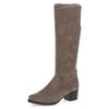 Stiefel CAPRICE, Damen, Gr. 40, XS-Schaft, grau (taupe), Textil, elegant, Schuhe, Blockabsatz, Schlupfstiefel mit Stretch-XS-Schaft in schmaler Form