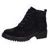 Schnürboots WALDLÄUFER "H-LUISE", Damen, Gr. 6,5, blau (nachtblau), Veloursleder, unifarben, elegant, Schuhe, Stiefelette, Blockabsatz, in bequemer Schuhweite G (= weit)