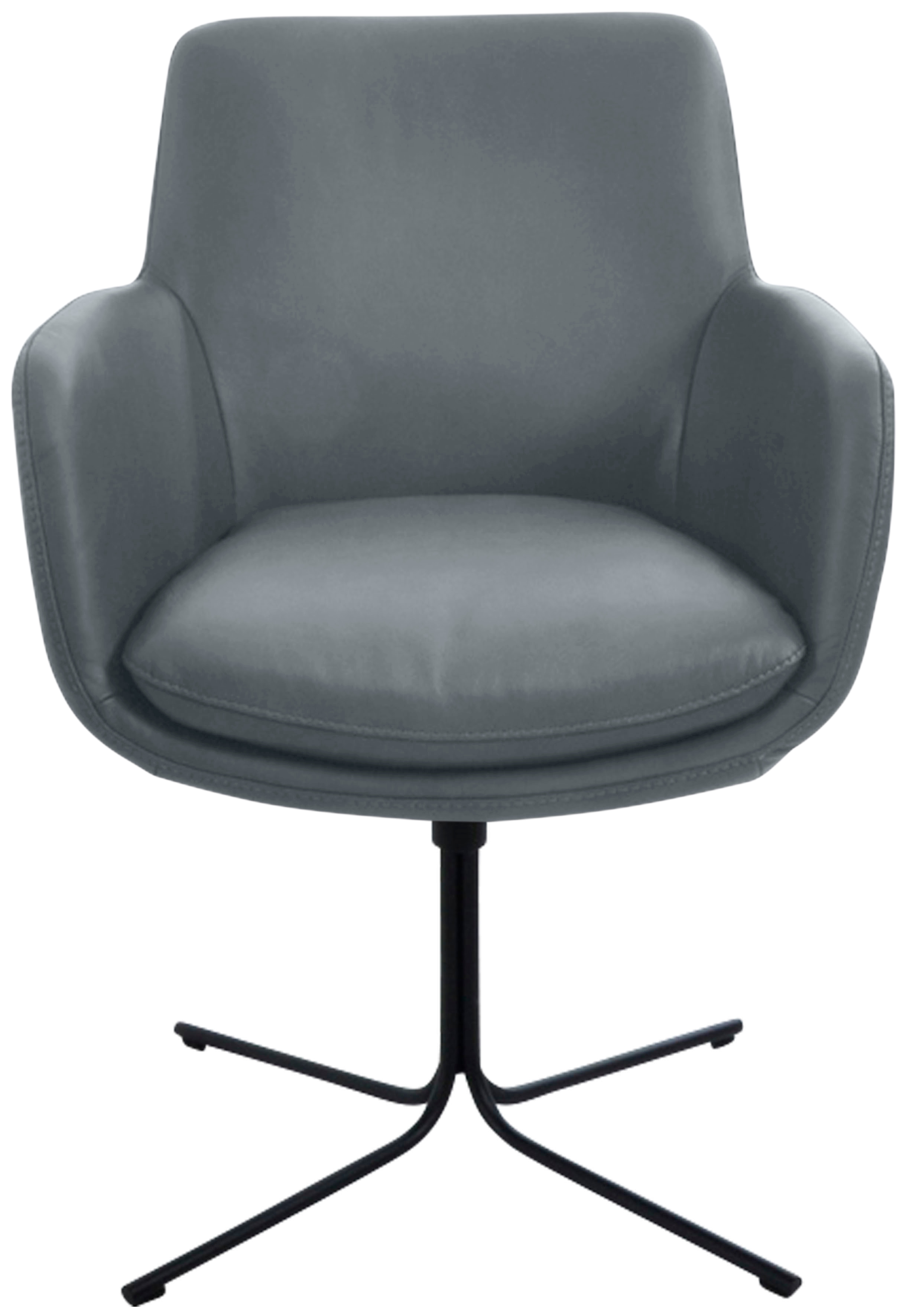 Drehstuhl K+W KOMFORT & WOHNEN "Pego", blau (blau 54), B:59cm H:84cm T:65cm, Stühle, Drehstuhl Esszimmerstuhl, filigranem 4-Fuß-Gestell in schwarz