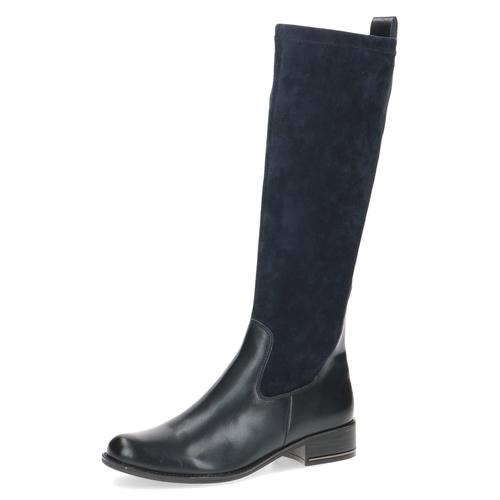 Stiefel CAPRICE Gr. 40,5, XS-Schaft, blau (dunkelblau) Damen Schuhe mit Stretch-XS-Schaft, bequeme Weite