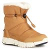 Winterstiefel GEOX "J FLEXYPER GIRL B ABX", Kinder, Gr. 32, braun (camelfarben), Textil, Lederimitat, casual, Schuhe, Snowboots, Schlupfstiefel mit TEX-Ausstattung