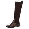 Stiefel CAPRICE, Damen, Gr. 38, XS-Schaft, braun (dunkelbraun), Leder, Textil, elegant, Schuhe, Blockabsatz, Langschaftstiefel, Businessstiefel, bequeme Weite