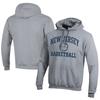 Men's Champion Gray College of New Jersey Lions Icon Logo Basketball Eco Powerblend Pullover Hoodie