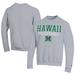 Men's Champion Gray Hawaii Rainbow Warriors Stacked Logo Volleyball Eco Powerblend Pullover Sweatshirt