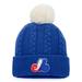 Women's Fanatics Branded Royal Montreal Expos Cable Cuffed Knit Hat with Pom