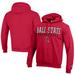 Men's Champion Cardinal Ball State Cardinals Stacked Logo Basketball Eco Powerblend Pullover Hoodie