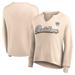 Women's Fanatics Branded Tan Las Vegas Raiders Go For It Notch Neck Waffle Knit Lightweight Long Sleeve T-Shirt