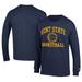 Men's Champion Navy Kent State Golden Flashes Icon Logo Basketball Jersey Long Sleeve T-Shirt