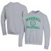 Men's Champion Gray Marshall Thundering Herd Icon Logo Volleyball Eco Powerblend Pullover Sweatshirt