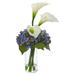 Nearly Natural Calla Lily and Hydrangea Artificial Arrangement White