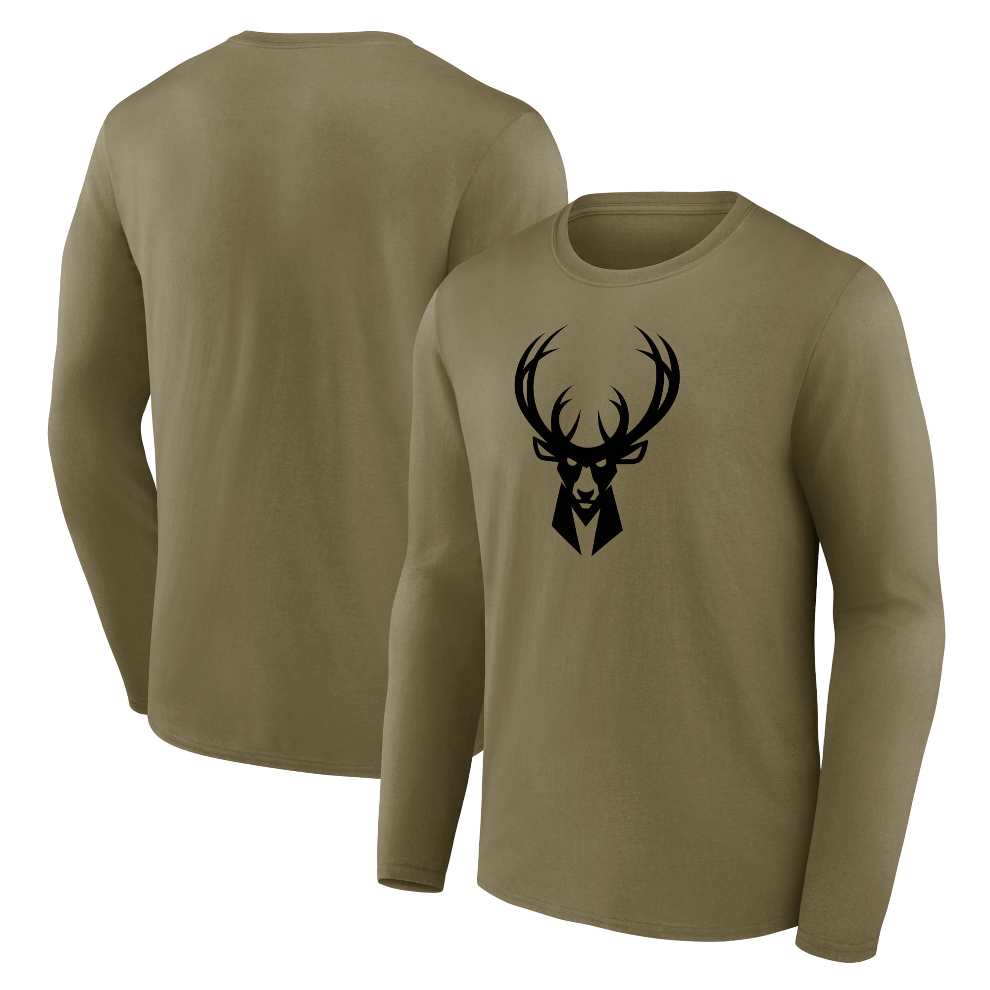 T-shirt à manches longues avec logo mono de marque fanatiques de Milwaukee Bucks - Hommes - Homme Taille: XS