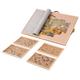 Lavievert Adjustable Jigsaw Puzzle Board with 4 Sorting Trays & Cover, Wooden Puzzle Easel Board for Adults, Portable Tilting Puzzle Table with Non-Slip Surface & PU Handle for Games Up to 1500 Pieces