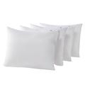 4 Pack Waterproof Down Feather Proof Pillow Protectors with Zipper Queen Size Set of 4 Protective Covers for 20x30 20x28 Bed Pillows