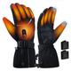 Heated Gloves for Men Women, Podazz Rechargeable Heated Gloves 7.4V 3000mAh Battery Powered Waterproof Hand Warmer Gloves, 3 Levels Heated Thermal for Cold Winter Cycling,Skiing,Hunting（Black,L)