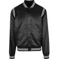 Collegejacke URBAN CLASSICS "Urban Classics Herren Satin College Jacket" Gr. XXL, schwarz (black) Herren Jacken Übergangsjacken