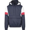 Winterjacke URBAN CLASSICS "Urban Classics Herren 3-Tone Pull Over Jacket" Gr. XL, bunt (navy, white, firered) Herren Jacken Übergangsjacken