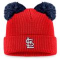 Women's Fanatics Branded Red/Navy St. Louis Cardinals Double Pom Cuffed Knit Hat
