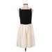 Jill Jill Stuart Cocktail Dress - A-Line Square Sleeveless: Ivory Color Block Dresses - Women's Size 4