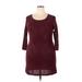 Trixxi Casual Dress - Mini Scoop Neck 3/4 sleeves: Burgundy Dresses - New - Women's Size 2X-Large