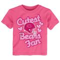 Girls Infant Pink Chicago Bears Cutest Fan Hearts T-Shirt