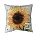 Big Sunflower Floral Square Throw Pillow Cover Polyester Begin Edition International Inc | 16 H x 16 W x 1 D in | Wayfair 5543-1616-FL343