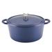 Ayesha Curry Enameled Cast Iron Induction Dutch Oven w/ Lid, 6 Quart Enameled Cast Iron/Cast Iron in Blue | Wayfair 48440