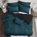 Colcha Linens Burkina Velvet Laguna Microfiber Comforter Set Polyester/Polyfill/Microfiber in Blue/Navy | King Comforter + 2 Queen Shams | Wayfair