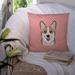 Caroline's Treasures Checkerboard Corgi Indoor/Outdoor Throw Pillow Polyester/Polyfill blend in Pink/Brown | 14" H x 14" W x 4" D | Wayfair