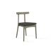 Maria Yee Arial Leather Low Back Side Chair Wood/Upholstered/Genuine Leather in Gray/White/Brown | 30.5 H x 18.75 W x 20.75 D in | Wayfair