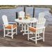 POLYWOOD® Palm Coast 5-Piece Round Farmhouse Outdoor Dining Set Plastic in Orange/White | Wayfair PWS240-1-10025