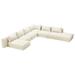 Seasonal Living Fizz 271" Wide Left Hand Facing Patio Sectional w/ Cushions Wood in White | 28 H x 271 W x 72 D in | Wayfair