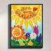 Harriet Bee 'You Are My Sunshine Floral' Painting Print on Wrapped Canvas in Green/Orange/Pink | 41.75 H x 25.75 W x 1 D in | Wayfair