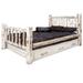 Millwood Pines Montana Collection Lodge Pole Pine Storage Bed Wood in White | Queen | Wayfair F7699C2ACAAF4BD6B79F51A7D44549C4