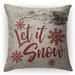 The Holiday Aisle® Ellenboro Let It Snow Outdoor Rectangular Pillow Cover & Insert Polyester/Polyfill/Cotton Blend | 26" x 26" | Wayfair