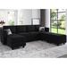 Latitude Run® Chanaye 116.6" Velvet Modular Upholstered Sectional Sofa 8-Pieces Modern Storage Couch Velvet in Black | Wayfair
